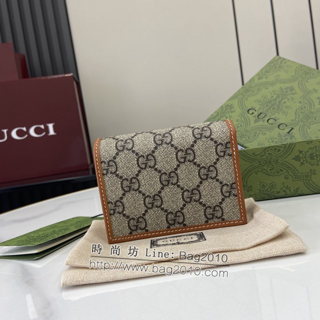 Gucci專櫃古馳最新款Emblem系列翻蓋短夾錢包 jh2412型號：820692